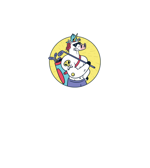 Unicorn Golf model verde pe tricou
