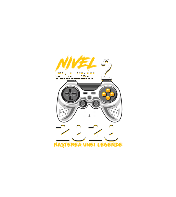 Nivel 2 finalizat. 2020 nașterea unei legende model negru pe tricou