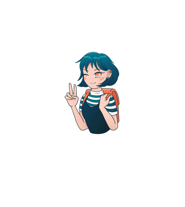 Anime fată model albastru deschis pe tricou