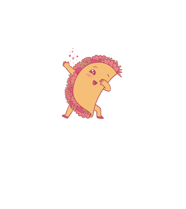 Kawaii Taco DAB model negru pe tricou
