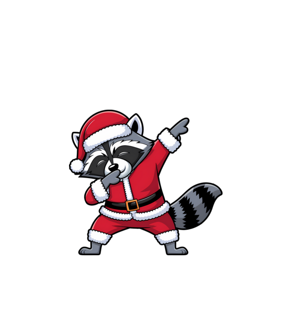 Raton Dab Xmas model alb pe tricou