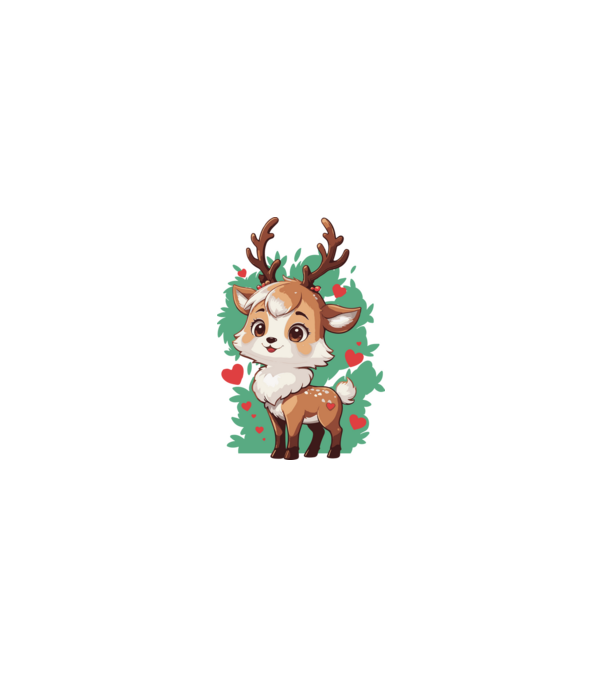 Valentine Deer model albastru deschis pe tricou