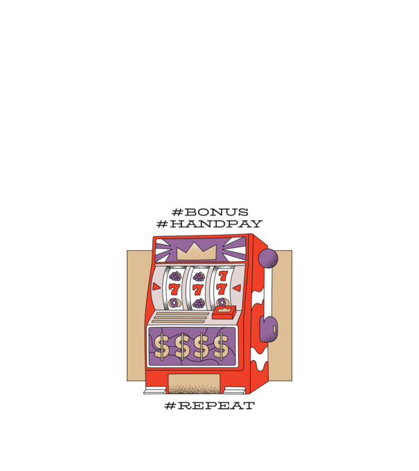 Slot machine model alb pe tricou