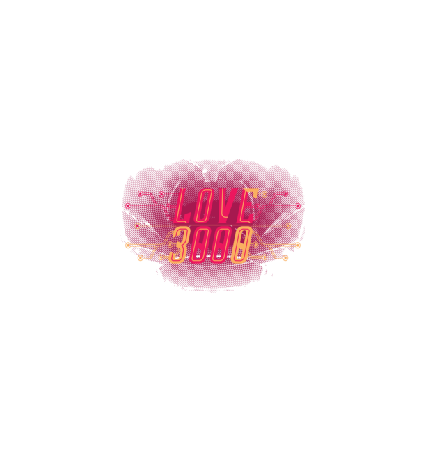 Love 3000 model negru pe tricou