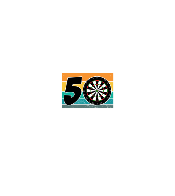 'I''m not 50 I''m bullseye darts birthday' model negru pe tricou