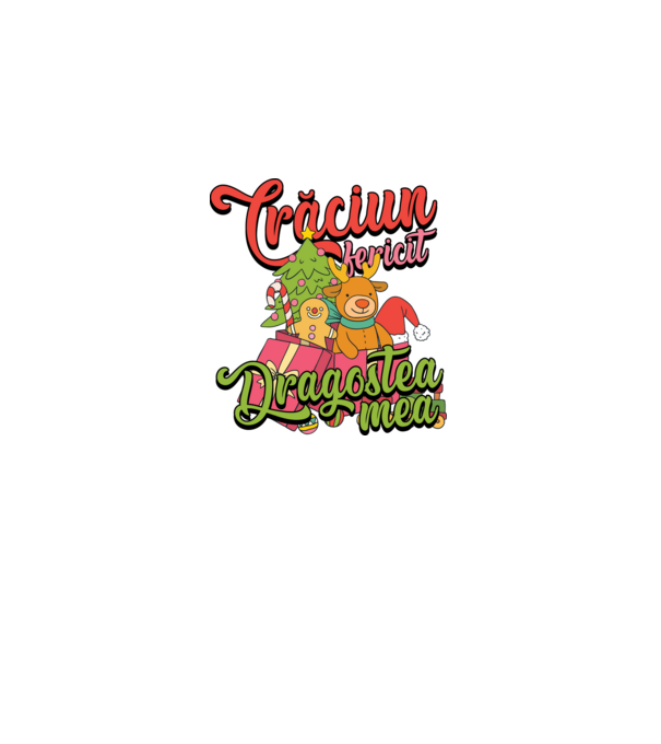 CRĂCIUN FERICIT DRAGOSTEA MEA model negru pe tricou