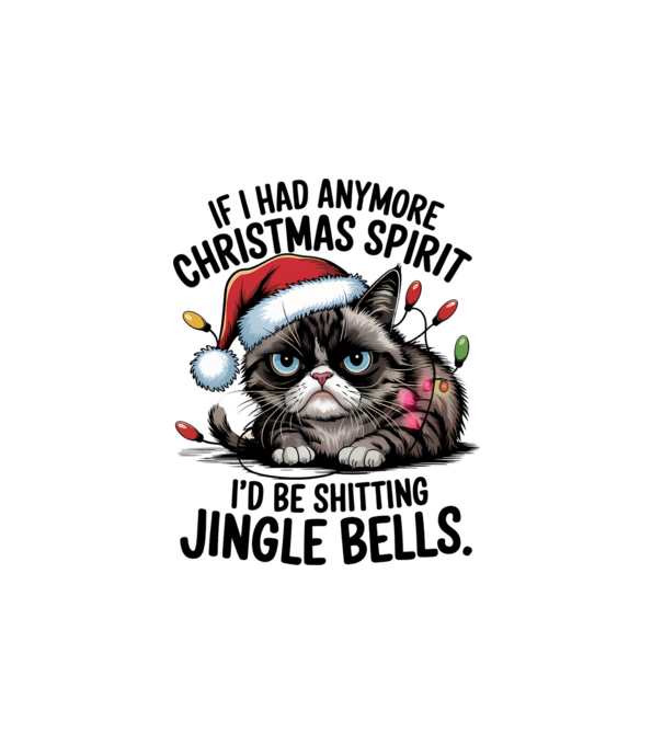 Christmas Spirit Grumpy Cat Alb model alb pe tricou
