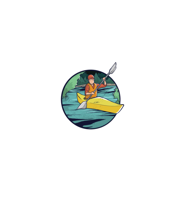 Caiac-canoe model negru pe tricou