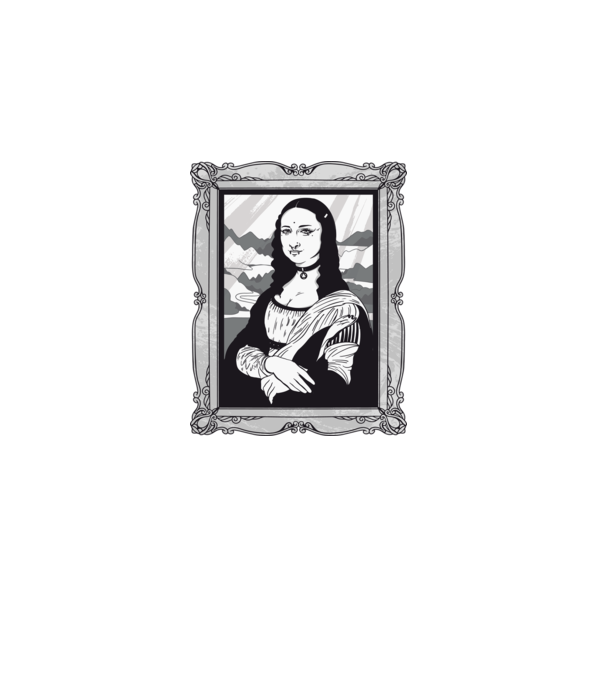 Mona Lisa gotică model negru pe tricou