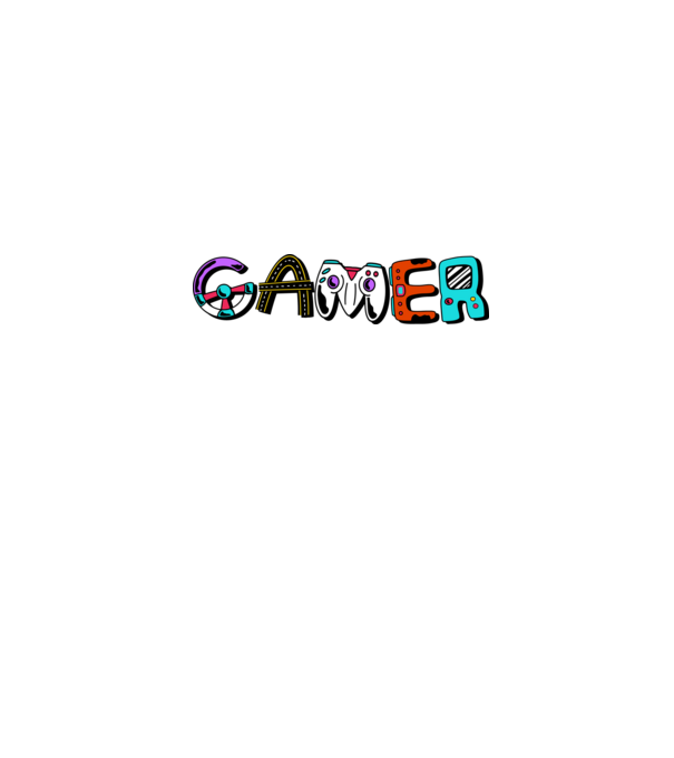 Inscripție Gamer model gri pe tricou