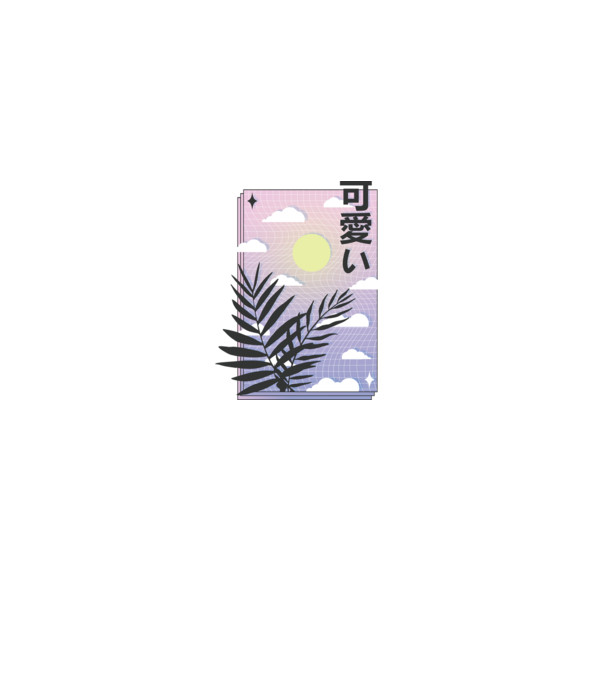 Vaporwave Val model gri pe tricou
