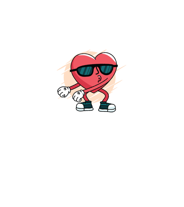 Inimă DAB Floss Heart tricou model negru pe tricou