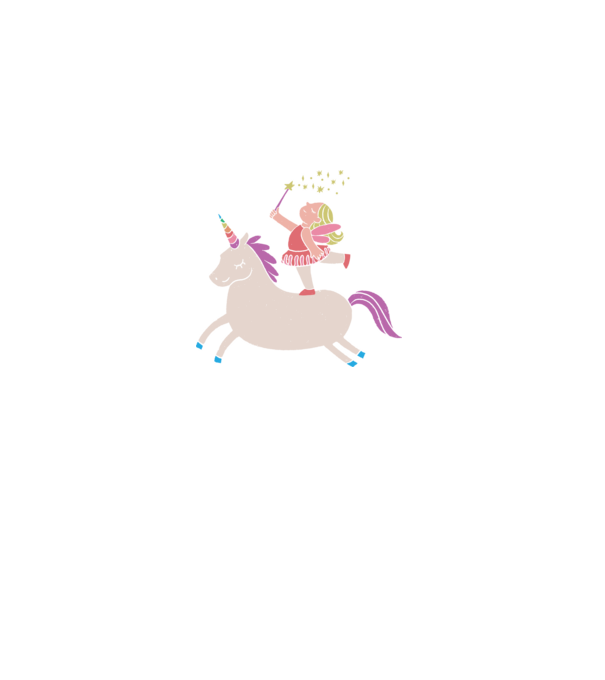 Zână Unicorn model negru pe tricou