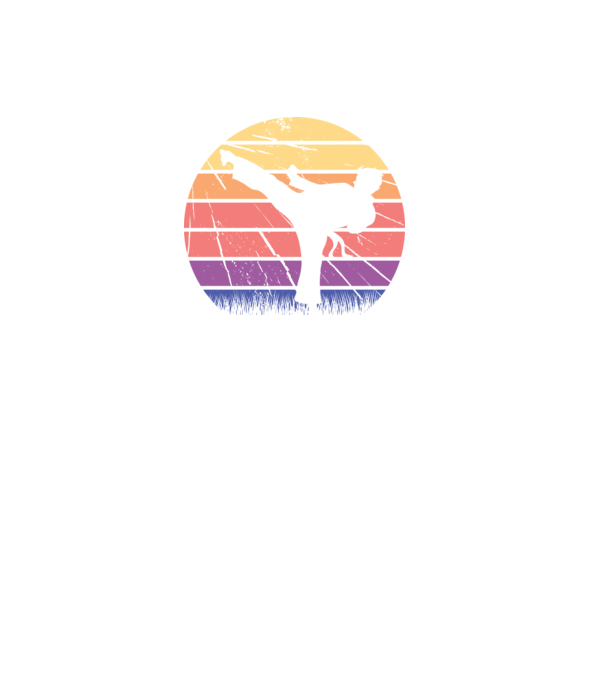 Karate Retro model negru pe tricou