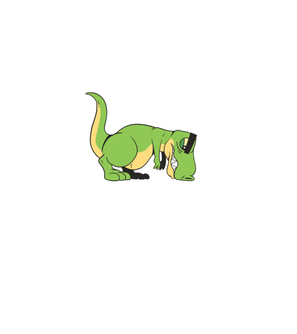 T-rex Push-up model verde pe tricou