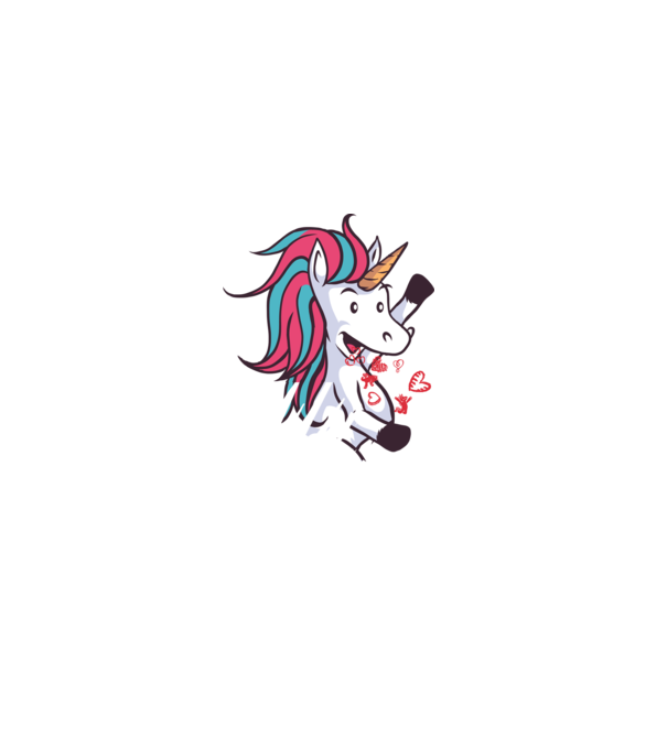'Dragoste Unicorn pentru Valentine''s Day' model albastru închis pe tricou
