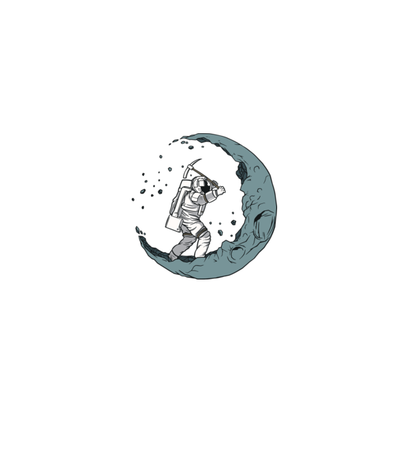 Astronaut pe Lună model negru pe tricou
