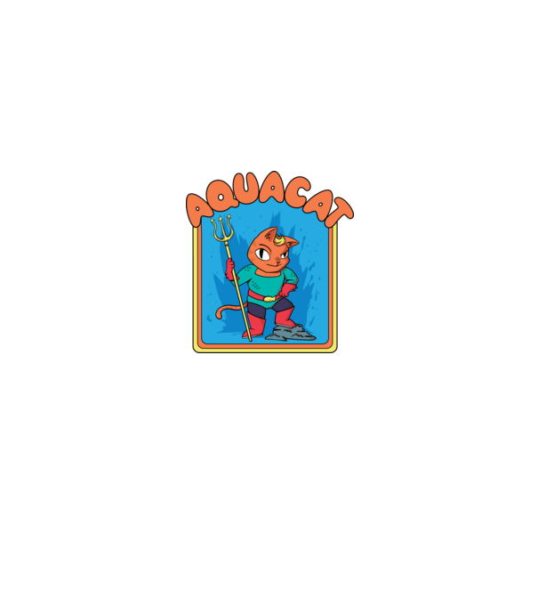 Aquacat model albastru regal pe tricou
