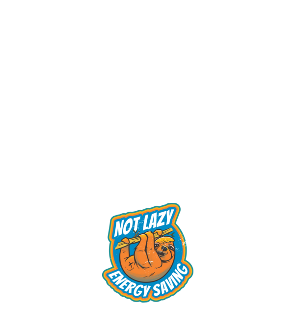 Not Lazy, Energy Saving - Leneș model albastru închis pe tricou
