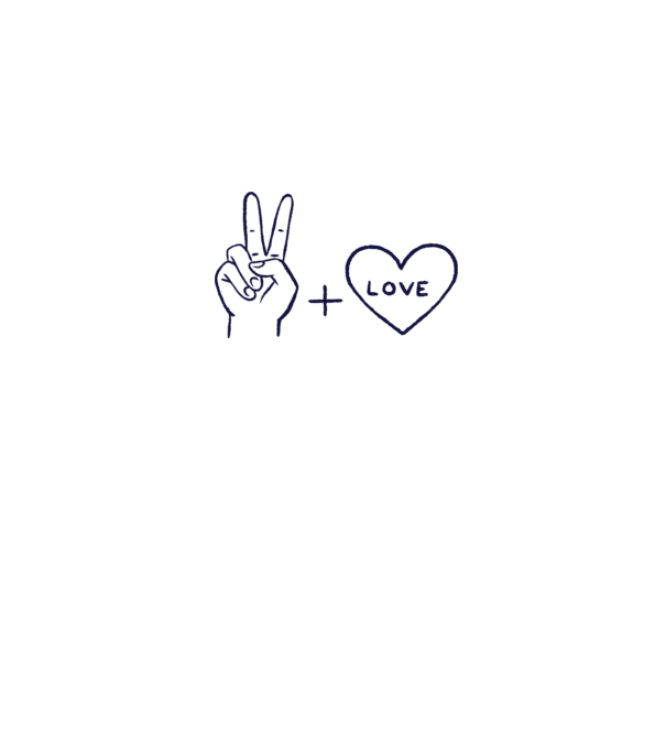 Peace + Love model alb pe tricou