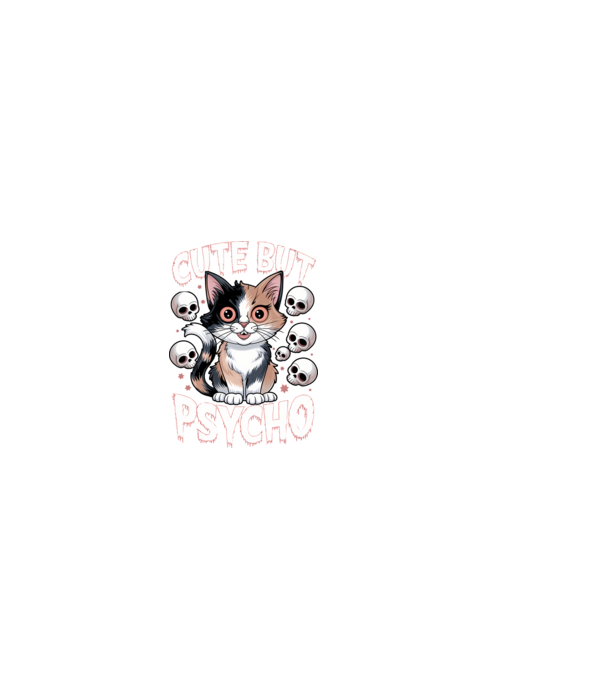 Cute, but Psycho pisică Negru model negru pe tricou