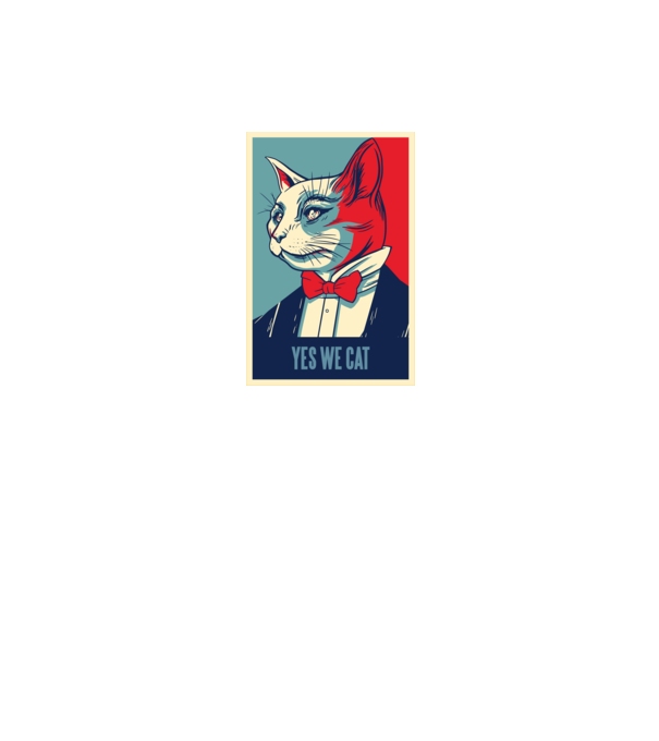 Yes We Cat poster cu pisică model negru pe tricou