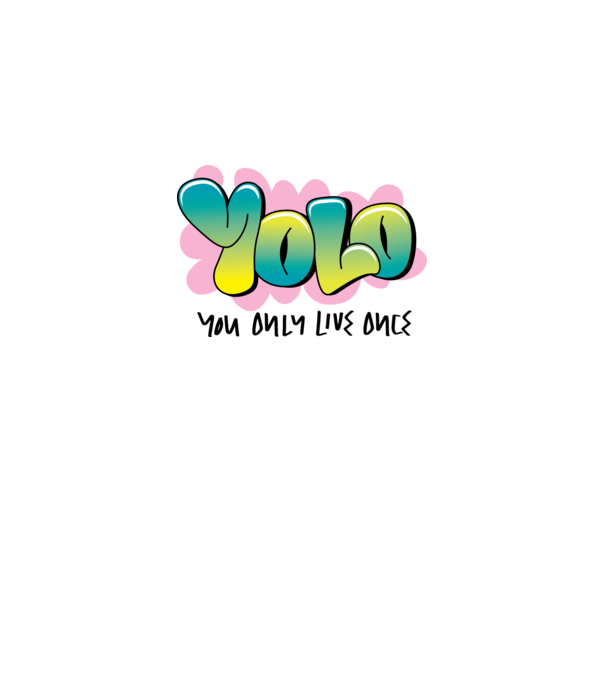 YOLO - You only live once model alb pe tricou