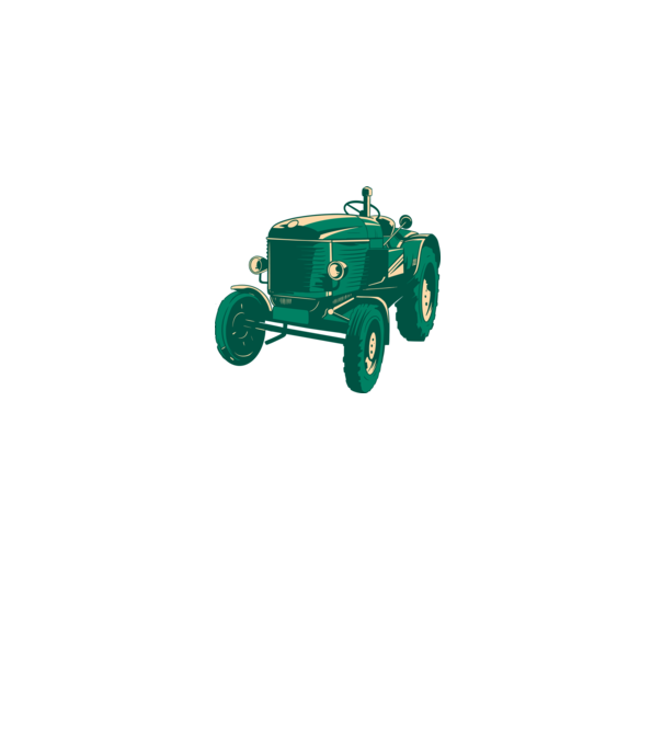 Tractor vechi model gri pe tricou