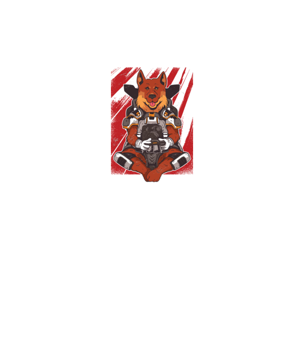 Gamer Ciobănesc german Apex model gri pe tricou