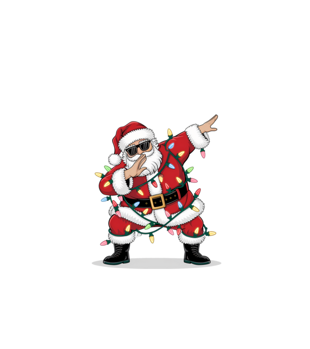 Santa Dab model alb pe tricou