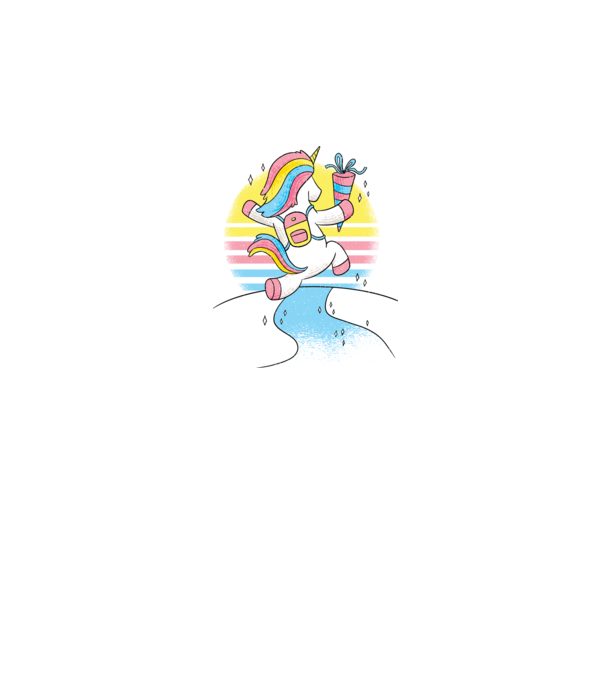 Unicorn școlar model alb pe tricou