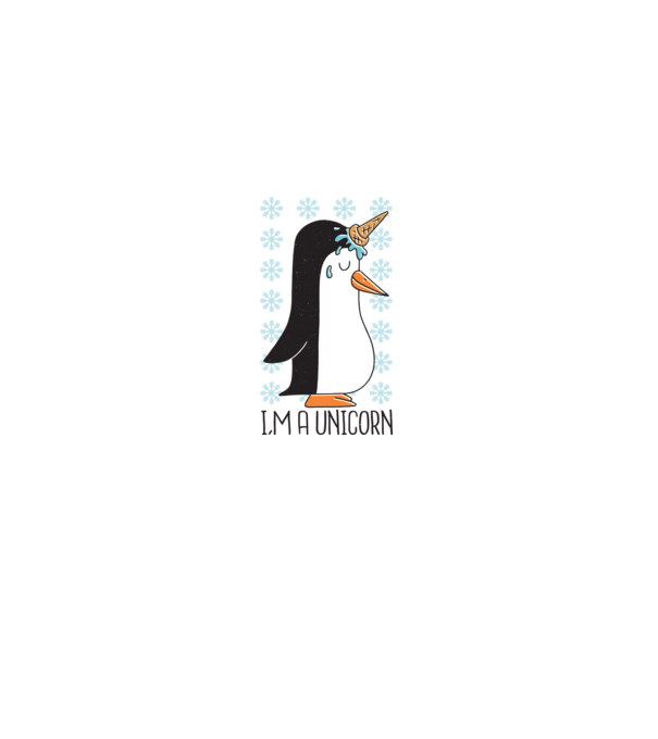 'I''m a Unicorn - Pinguin Unicorn' model turcoaz pe tricou