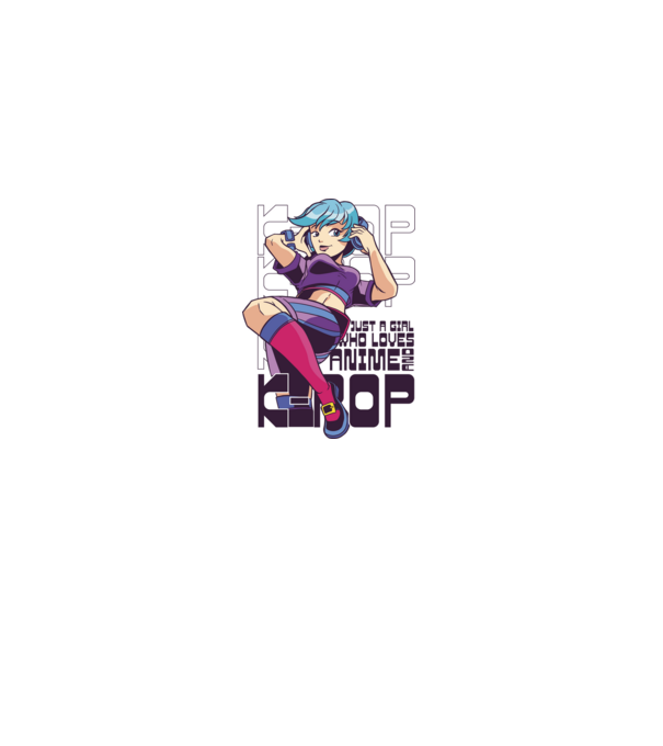 Doar o fată căreia îi place Anime și K-Pop model alb pe tricou