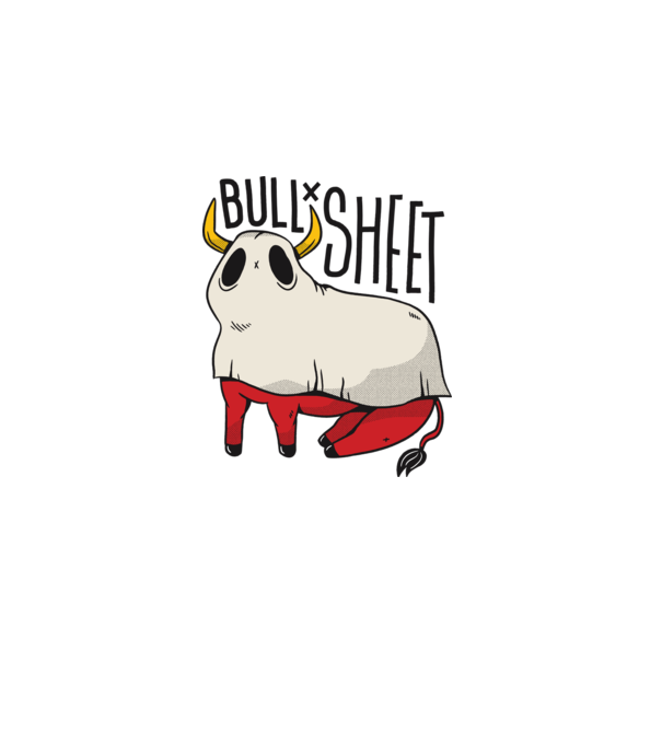 Bull sheet model gri pe tricou