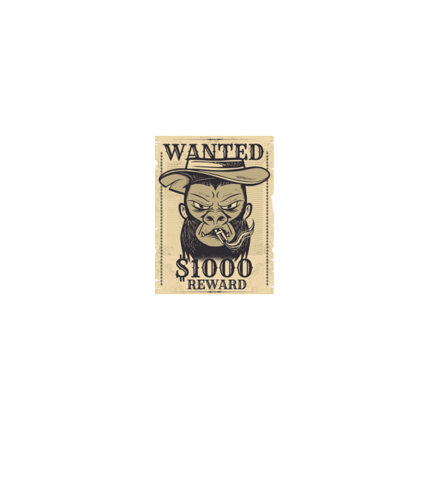 Maimuță cowboy model negru pe tricou