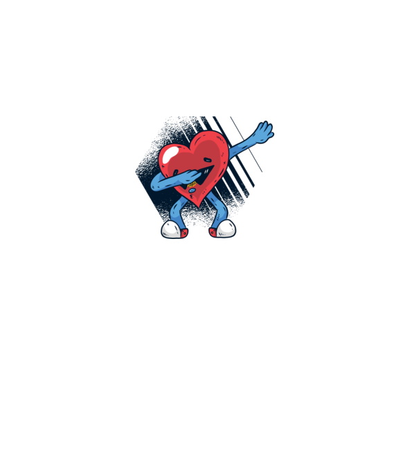 'Inimă DAB Floss Heart tricou amuzant pentru Valentine''s Day' model nisipiu pe tricou