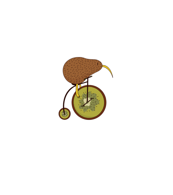Bicicletă Kiwi model gri pe tricou