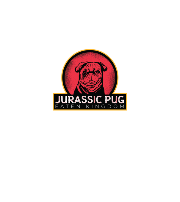 Jurassic Pug Tricou cu mops model negru pe tricou