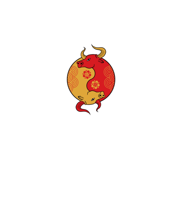 Bivol Yin Yang model alb pe tricou