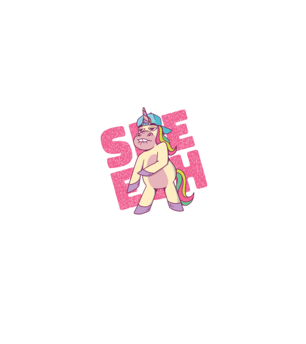 Unicorn Shesh model negru pe tricou