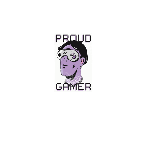 Ochelarii VR Proud Gamer model negru pe tricou