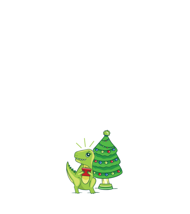 T-rex de Crăciun model negru pe tricou