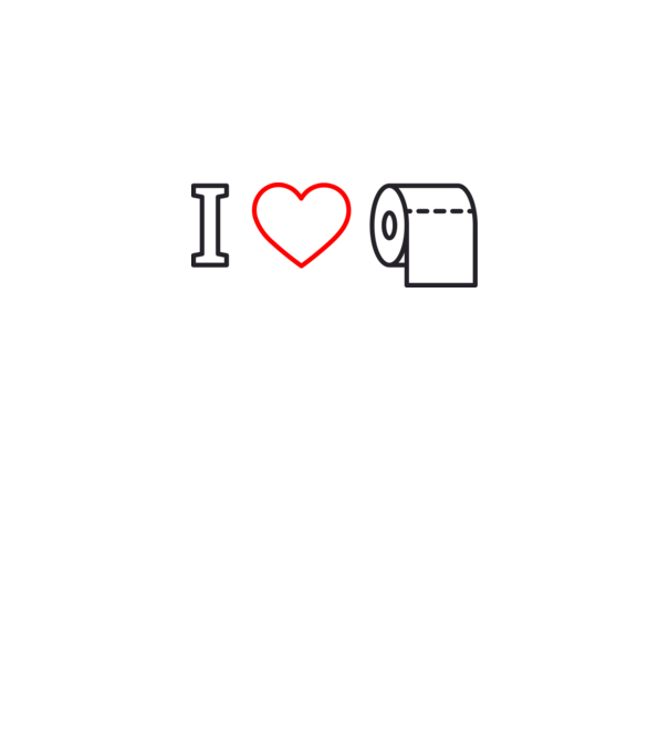 I love hârtie igienică model alb pe tricou