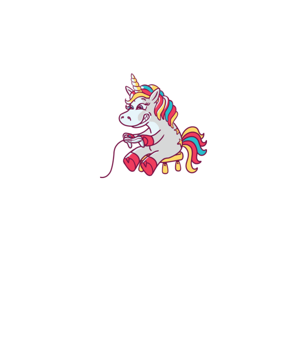 Gamer Unicorn model roz pe tricou