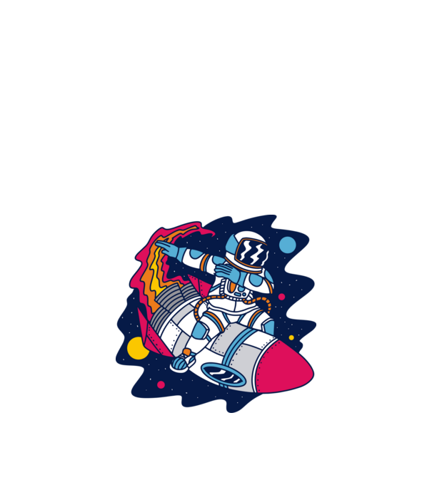 Astronaut DAB model nisipiu pe tricou