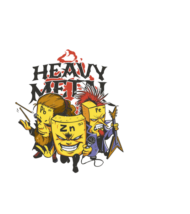Elemente Heavy Metal model negru pe tricou