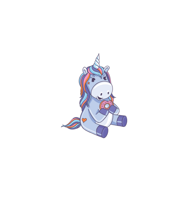 Unicorn cu gogoașă model albastru deschis pe tricou