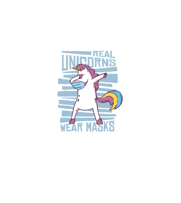 Unicorn DAB Mască model mov pe tricou