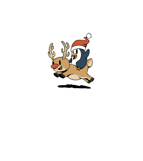 pinguin reindeer cristmas model alb pe tricou