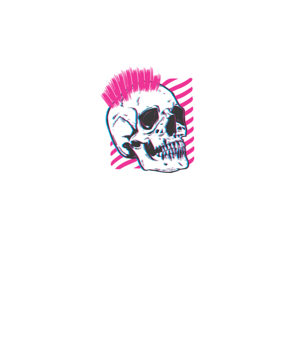 Craniu Punk model turcoaz pe tricou